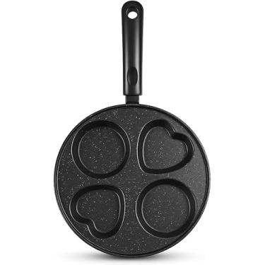 Imagem de Frigideira Com 4 Divisórias Antiaderente Para Ovos, Preta, 24,5cm, Material de Cozinha