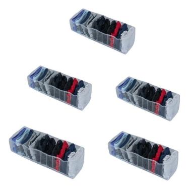 Imagem de 2X Kit 5 Organizadores De Gaveta Colmeia Calcinha Cueca Meia