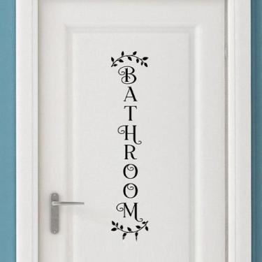 Imagem de Adesivo de parede Placa de porta de banheiro PVC 20x30cm à prova d'águ