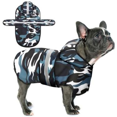 Imagem de Paiaite Capa de chuva para cães: Poncho com capuz, jaqueta impermeável durável com listras refletivas para segurança, ajuste ajustável com orifício de coleira conveniente, perfeito para cães pequenos