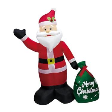 Imagem de Vaveren Papai Noel inflável de Natal de 1,20m com LED, decoração natalina inovadora para festas e jardins, com sacola de presentes inclusa. Ideal para