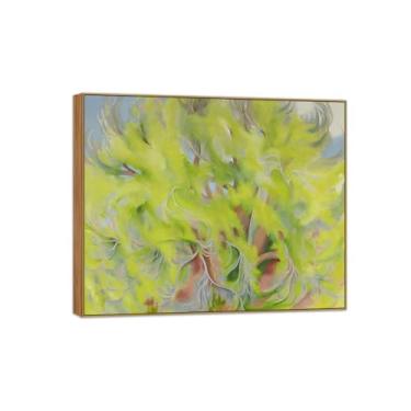 Imagem de Georgia O'Keeffe Famosa impressão em tela de parede pronta para pendurar - árvore na primavera - pintura de moldura de madeira para decoração de sala de estar 30 x 35 cm 12 x 13 pol