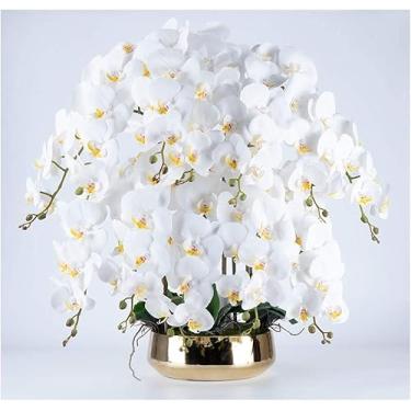 Imagem de LMJYU Plantar Orquídeas Falsas Toque Realista Flor Artificial Phalaenopsis Flores Decoração de Casa Flores Artificiais