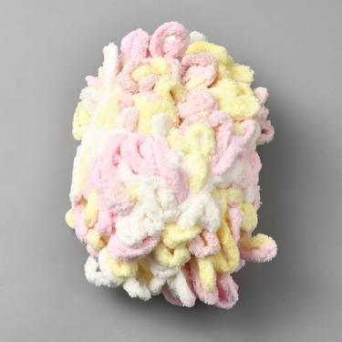 Imagem de Cerca de 95 g/novelo de fio de cobertor de dedo macio e fofo de crochê rosa pérola 40 x 5 mm para artesanato artesanal feito à mão, sem necessidade de agulhas ou ganchos