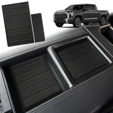 Imagem de Forro de bandeja de console central para acessórios Toyota Tundra 2022-2025 2026 forro organizador de console antiderrapante tapete de silicone 2 peças (serve apenas para SR, SR5, Limited)
