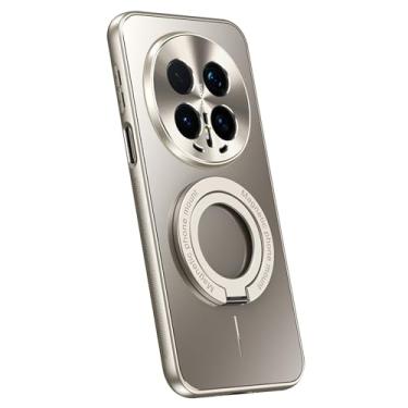 Imagem de LYJSMGZ Capa magnética para Huawei Honor Magic 8 Pro/Magic 8, proteção de câmera com tudo incluído, capa de telefone antiderrapante fosca com suporte giratório de 360°, metálico, Majic 8