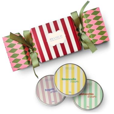 Imagem de Kit de 3 velas aromáticas ITALIAN GELATO (limoncello cream/fragola sorbet/pistacchio dream), IDEA VELAS, 30g cada, embalagem de presente