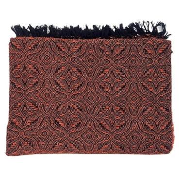 Imagem de Manta Para Sofá Decorativa Algodão Capa(Flor do sertão laranja c/pret)