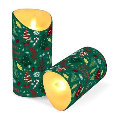 Imagem de ATTX Pacote com 2 velas sem chama para árvores de Natal – 7,6 cm x 9,9 cm com controle remoto e temporizador para casa, casamento, decoração de acampamento #391