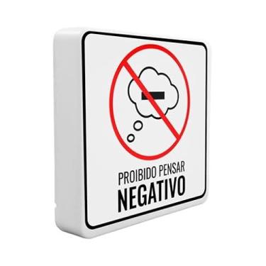 Imagem de Luminária Box Slim Proibido Pensar USB – Iluminação Decorativa Difusa, Bivolt, Ideal para Quarto, Escritório e Leitura