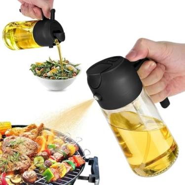 Imagem de Borrifador Porta Azeite 2 em 1 com Pressão 470ml — Spray de Óleo em Névoa Fina, Controle de Gordura para Airfryer, Saladas e Grelhados