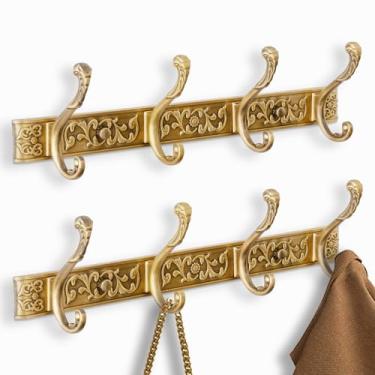 Imagem de VAN CADENE Cabideiro ganchos de parede para pendurar, ganchos de parede sólidos espessados de alumínio vintage cabideiro de cabide cabideiro para chapéus para atrás da porta, banheiro, sala de estar,