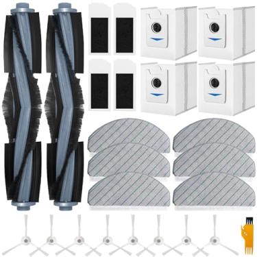 Imagem de Peça de substituição para aspirador Ecovacs Deebot T10 Plus, 2 escovas principais, 4 filtros, 6 esfregões, 5 sacos de pó, 8 escovas laterais, kit de acessórios T10 Plus, 26 peças de fixação