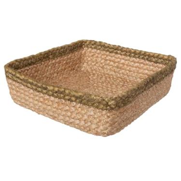 Imagem de Boston International Porta-guardanapos de papel para cozinha buffet de jantar e bancadas de bar, 17 cm x 17 cm (tamanho almoço), tecido bege e sálvia