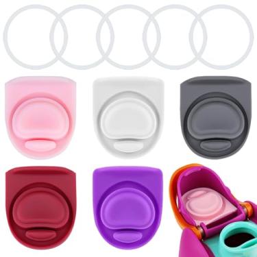 Imagem de BMSQOFD 5 conjuntos de tampas de vedação de substituição para Owala Freesip 473 ml 947 ml, anel de vedação O de silicone, peças de anel de vedação para garrafa de água, acessórios de tampa superior