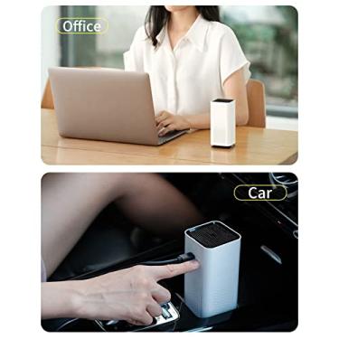 Imagem de Purificador de ar de íon negativo de mesa Ainoli com lâmpada de projeção de estrela Purificador de ar portátil Carregamento USB Filtro de ar silencioso para quarto para casa,