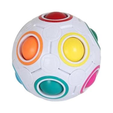 Imagem de Bola Mágica Colorida Arco-Íris Brinquedo Educativo Para Crianças Cubo 