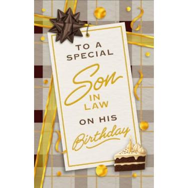 Imagem de Prime Greetings Cartão de aniversário genro, feito nos Estados Unidos, cartolina grossa com envelope premium embalado em um envelope de apresentação reutilizável, ecológico, 12,7 cm x 19,7 cm