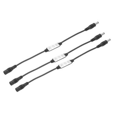 Imagem de Generic Dimmer de faixa de LED, 12 V a 24 V 12 A, mini controle de brilho ajustável, interruptor de lâmpada com plugues CC para tiras de cor única, preto, pacote com 3