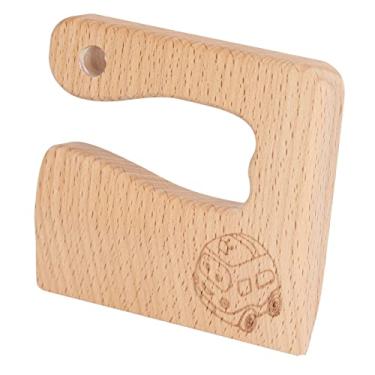 Imagem de KIMISS Faca de Madeira - Brinquedo de Cozinha Seguro para, Ferramenta de Cozinha Montessori para Cortar Frutas e Vegetais, de 2 a 8 Anos, Design Ergonômico de Madeira de Faia (Ambulância)