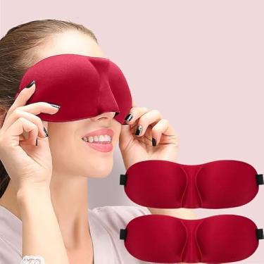Imagem de Máscara de dormir para quem dorme de costas e de lado, pacote com 2, máscaras oculares 3D com bloqueio de luz 100% para dormir, cobertura para olhos com pressão zero para mulheres e homens, leve e