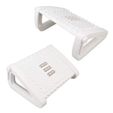Imagem de Alomejor Sob o Apoio para Os Pés da Mesa, Banco Ajustável de 6 Níveis Em PP Com Rolo de Massagem e Suporte Ergonômico para Escritório e Casa (Branco)