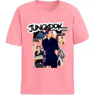 Imagem de Camiseta Basica Unissex Jungkook Jeon Omc Bangtan Boys Kpop, m, Rosa