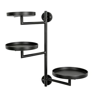 Imagem de AUNMAS Prateleira Flutuante de Parede, Suporte Giratório de Plantas para Plantas Suculentas, Janela, Vasos de Flores de Parede, Decoração de Casa, Janela de Metal de 3 Camadas (3 bandejas)