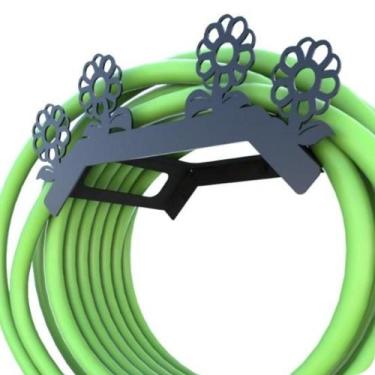 Imagem de Suporte Enrolador De Mangueira De Jardim Flor Preto - Metalcromo