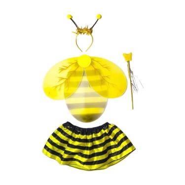 Imagem de UGPLM Fantasia infantil de abelha com tiara, saia e varinha, ideal para apresentações de palco e carnavais, Style B