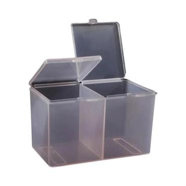 Imagem de Caixa Organizadora De Maquiagem Com 2 Compartimentos E Tampa À Prova D