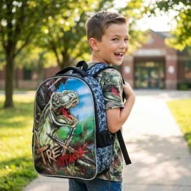 Imagem de Mochila Escolar Infantil Grande Reforçada Escola Conforto e Praticidade com Alças Ajustáveis Bolsos-Unissex