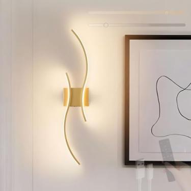 Imagem de GZZBMY Lâmpada de parede com bateria LED regulável Iluminação de parede moderna com controle remoto Interruptor de toque interno Lâmpada de parede sem fio com tempo para sala de estar escada quarto