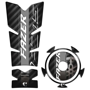 Imagem de Kit Protetor Tanque E Bocal Adesivo Moto Yamaha Fz15 Cor Cinza