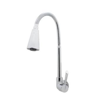 Imagem de Torneira Pia Cozinha Parede Gourmet Duplo Jato Flexível Conica Metal L