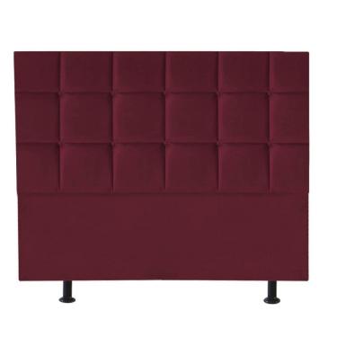 Imagem de Cabeceira Estofada Cama Box Casal Queen 160cm Espanha Suede Bordo- Mabe Magazine