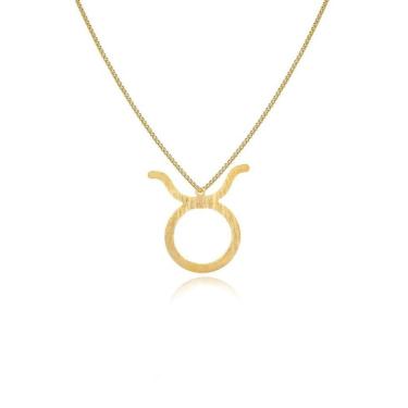 Imagem de Colar Personalizado Signo De Touro Folheado Em Ouro 18k