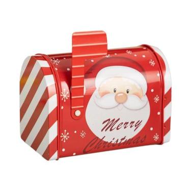 Imagem de Caixa De Correio De Natal Grande Vermelha E Branca Com Janela Transpar