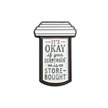 Imagem de Broche Pin Enamel Jar Shape Motivational Quote Alloy 4g - Yiweisai