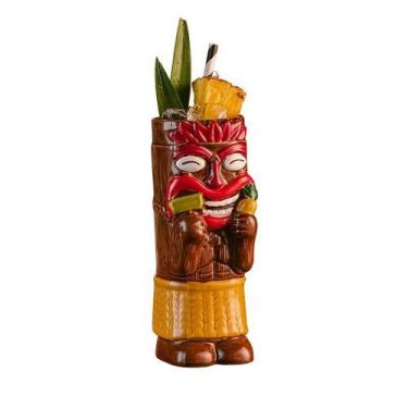 Imagem de Caneca Tiki Cerâmica, Copo Tiki Bar de 350 ml com design Tiki divertid