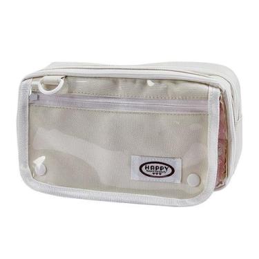 Imagem de Estojo de lápis com design flip-top de PVC de grande capacidade e lona