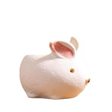 Imagem de Vaso de flores em cerâmica para animais Bunny 13x9x6cm branco - yiweis