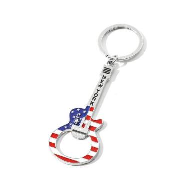 Imagem de Chaveiro Creative Guitar Chaveiro em liga de zinco com bandeira americ