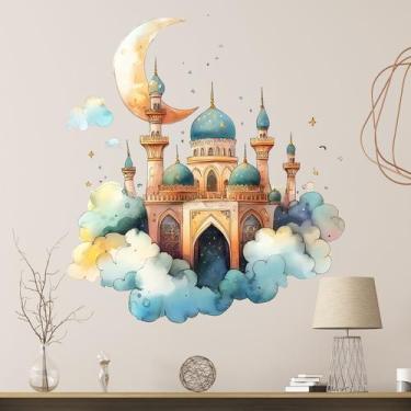 Imagem de Adesivos de parede Dream Castle Moon Clouds PVC 39x40cm Fantasy - yiwe