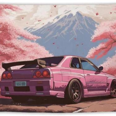 Imagem de Carro esportivo de estilo japonês pendurado na parede de tapeçaria - y