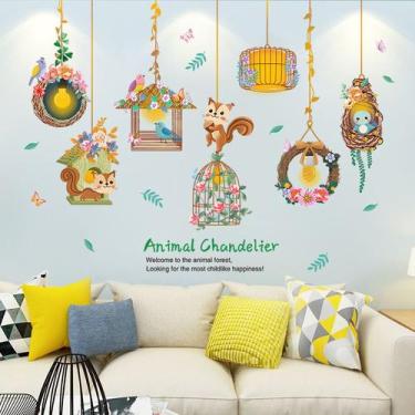 Imagem de Adesivos de parede Cartoon Animal Chandelier Squirrel PVC 45x60cm - yi