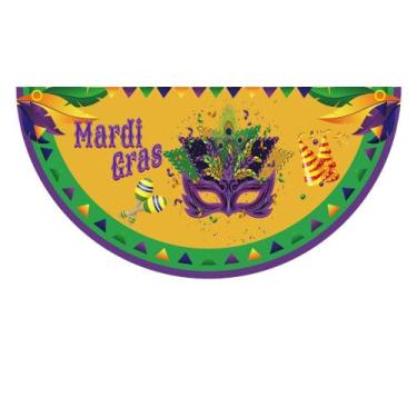 Imagem de Bandeira do Festival de Mardi Gras 45x90cm de poliéster com ilhós de m