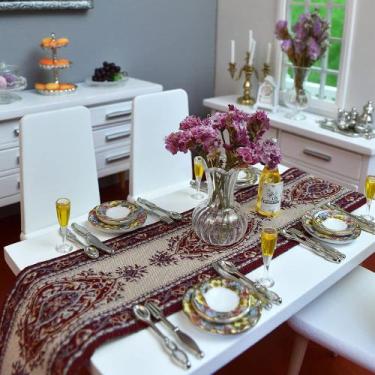 Imagem de Conjunto de chá e talheres em miniatura Dollhouse Accessories iLand