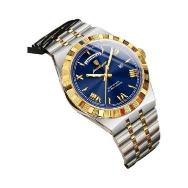 Imagem de Relógio De Quartzo Masculino Luminoso À Prova d'Água Em Aço Inoxidável