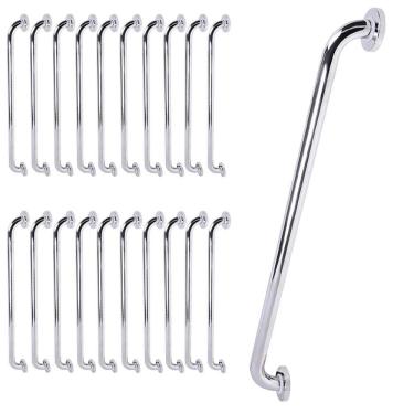 Imagem de Barra de Apoio Alça 80cm Inox Kit 20 Uni Cadeirante Idoso Banheiro Deficiente Acessibilidade Casa Hospital Segurança